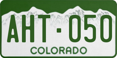 CO license plate AHT050