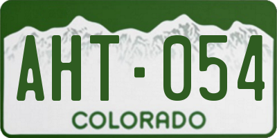CO license plate AHT054