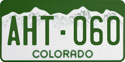 CO license plate AHT060