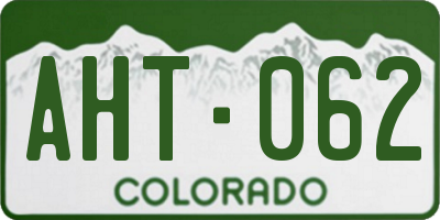 CO license plate AHT062