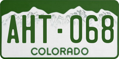 CO license plate AHT068