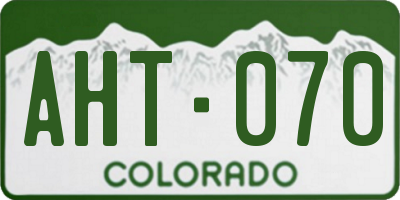 CO license plate AHT070