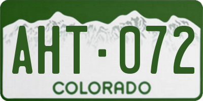 CO license plate AHT072