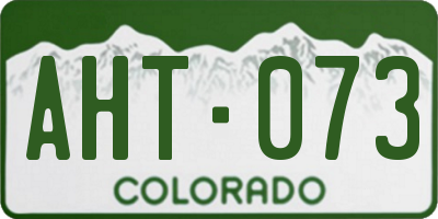 CO license plate AHT073