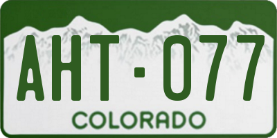 CO license plate AHT077