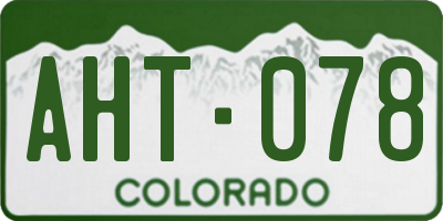 CO license plate AHT078