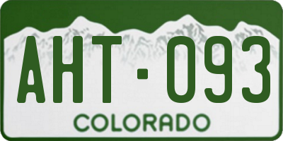 CO license plate AHT093