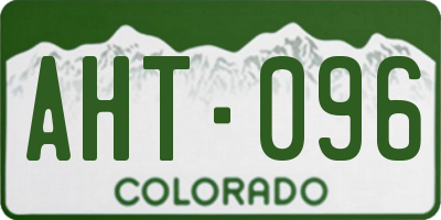 CO license plate AHT096