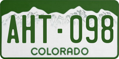 CO license plate AHT098