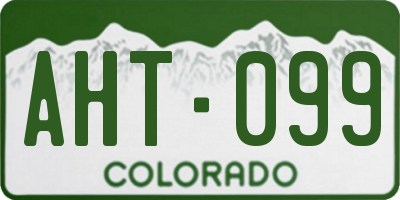 CO license plate AHT099