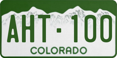 CO license plate AHT100