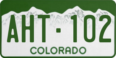 CO license plate AHT102