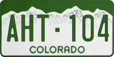 CO license plate AHT104