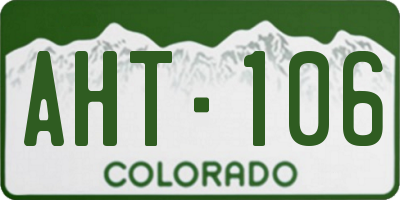 CO license plate AHT106