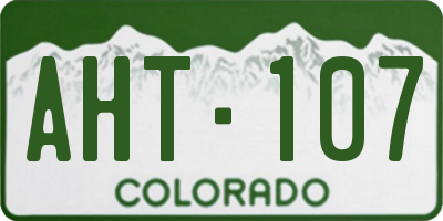 CO license plate AHT107