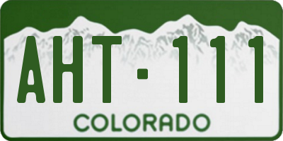 CO license plate AHT111