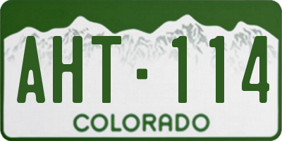 CO license plate AHT114