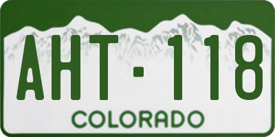 CO license plate AHT118