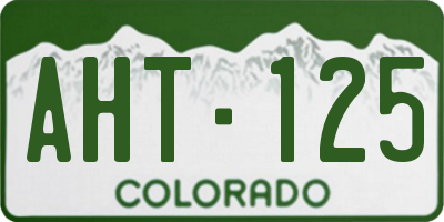 CO license plate AHT125