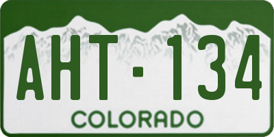 CO license plate AHT134
