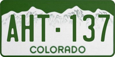 CO license plate AHT137
