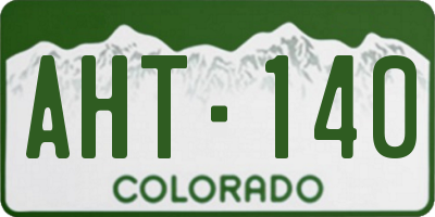 CO license plate AHT140