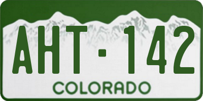 CO license plate AHT142