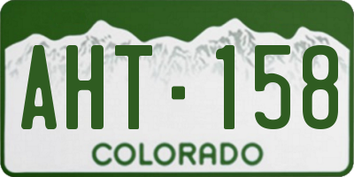 CO license plate AHT158