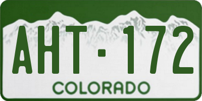 CO license plate AHT172