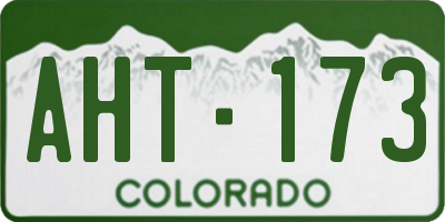 CO license plate AHT173