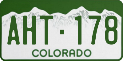 CO license plate AHT178