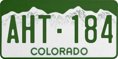 CO license plate AHT184