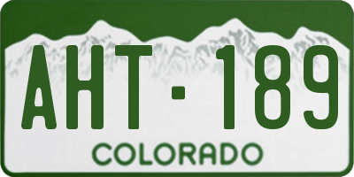 CO license plate AHT189
