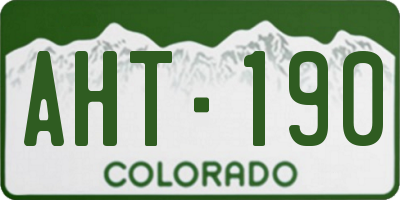 CO license plate AHT190