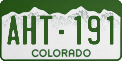 CO license plate AHT191