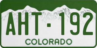 CO license plate AHT192