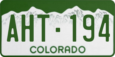 CO license plate AHT194