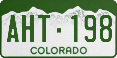CO license plate AHT198
