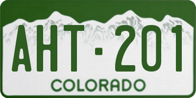 CO license plate AHT201