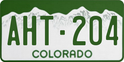 CO license plate AHT204
