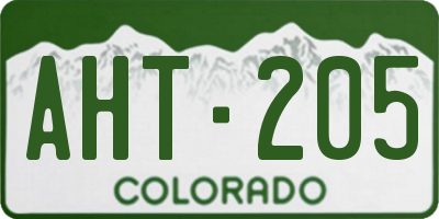 CO license plate AHT205