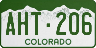 CO license plate AHT206