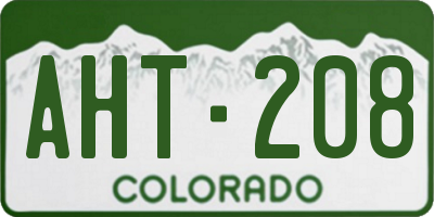 CO license plate AHT208