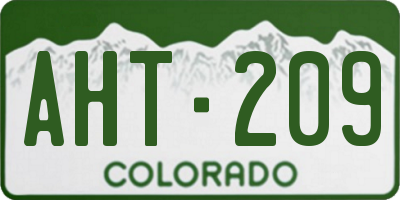 CO license plate AHT209