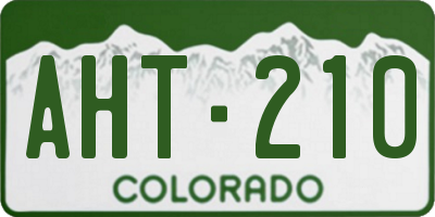 CO license plate AHT210