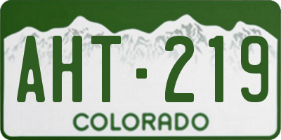 CO license plate AHT219