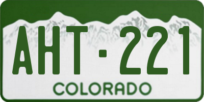 CO license plate AHT221