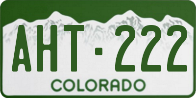 CO license plate AHT222