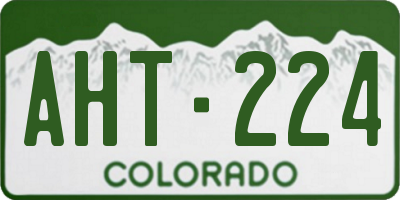 CO license plate AHT224
