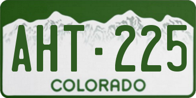 CO license plate AHT225
